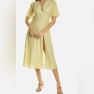 One Pretty Time (OPT) pale Yellow Floral Dress size XL NWT